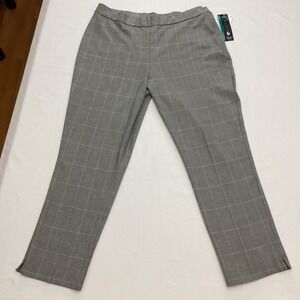 NWT Investments 5th Ave Fit Women's 14S Slim Leg Secret Support Plaid Pants